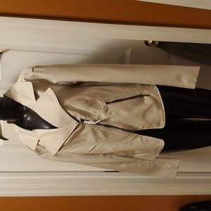 NWT JENNIFER LOPEZ women's XL Pearl Cream Faux Leather Jacket